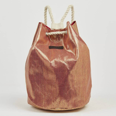 Ψάθινη Τσάντα Θαλάσσης Backpack Pierre Cardin Β957-1 Μπρονζέ-Κόκκινο