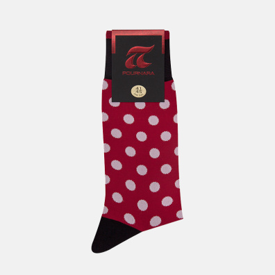Βαμβακερές Κάλτσες Πουρνάρα 3656-2 Πουά Κόκκινο