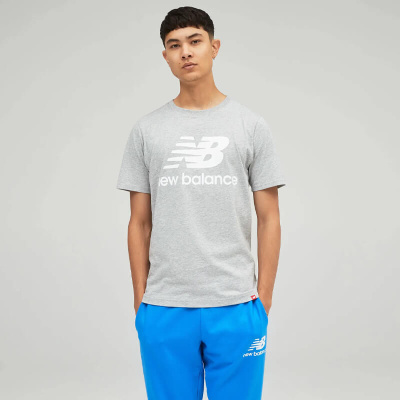 T-shirt New Balance Essentials Stacked Logo MT01575AG Γκρι