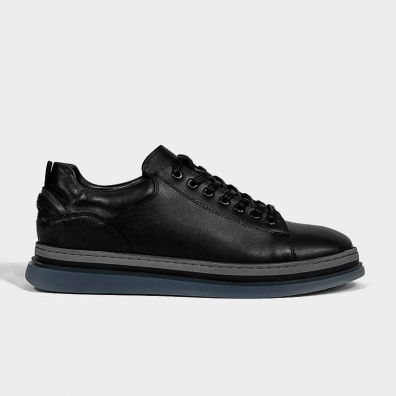 Δερμάτινο Sneaker Bravelli 10253 Μαύρο