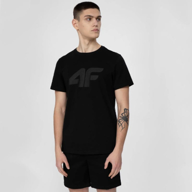 Μονόχρωμο T-shirt 4F H4L22-TSM353-20S Μαύρο