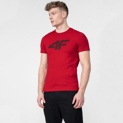 Μονόχρωμο T-shirt 4F H4L22-TSM353-62S Κόκκινο