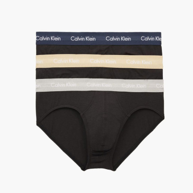 Μονόχρωμα Σλιπ Calvin Klein 3 Τεμάχια 0000U2661G-6ED Μαύρο