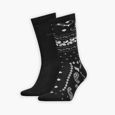 Κάλτσες Levi s Regular Cut Bandana 2 Ζεύγη 37157-1005 Μαύρο