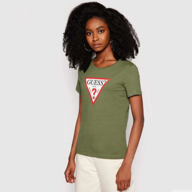 T-shirt Με Λογότυπο Guess W1RI00I3Z11-G8U0 Πράσινο