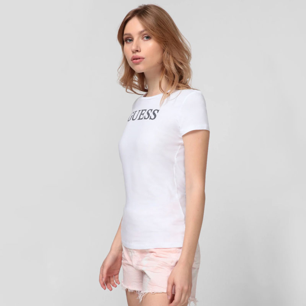Μονόχρωμο T-shirt W1RI9GJ1300-TWHT Άσπρο