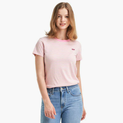 Ριγέ T-Shirt Levi`s 39185-0185 Ροζ
