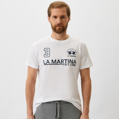 T-Shirt La Martina XMR310-JS206-00001 Άσπρο