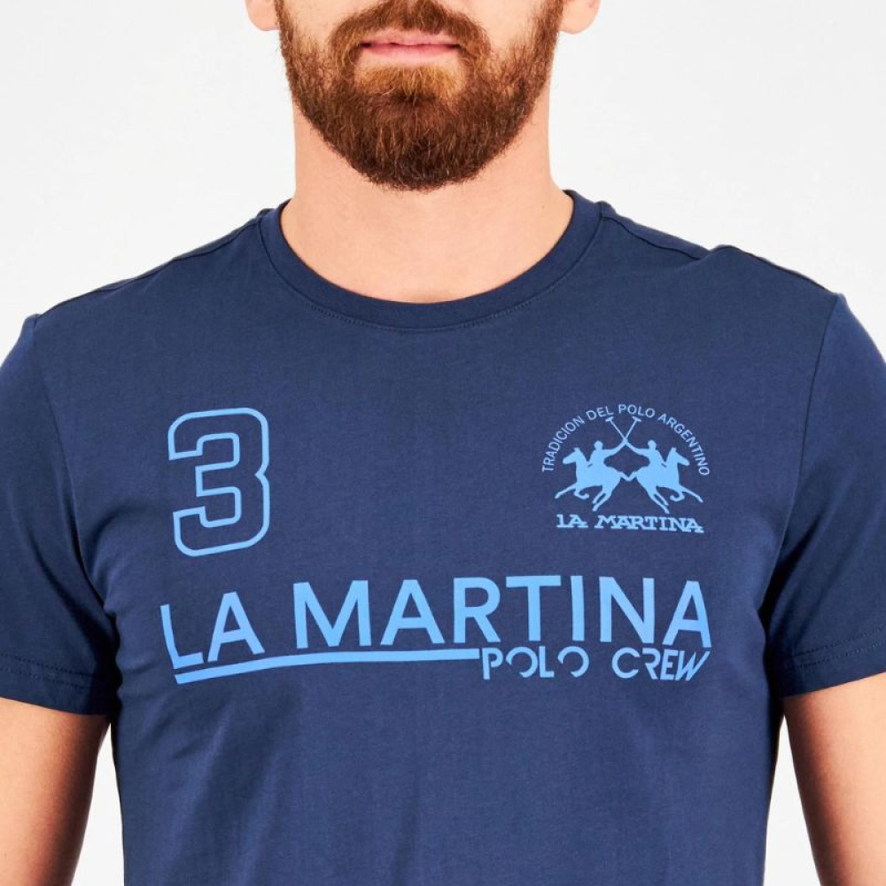 T-Shirt La Martina XMR310-JS206-07017 Μπλε